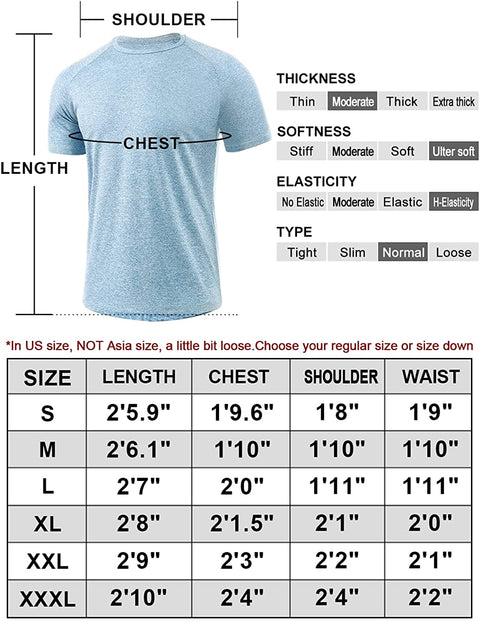 Xelky 4-5 Pack Men's Dry Fit T Shirt Moisture Wicking Athletic Tees Exercise Fitness Activewear Short Sleeves Gym Workout Top