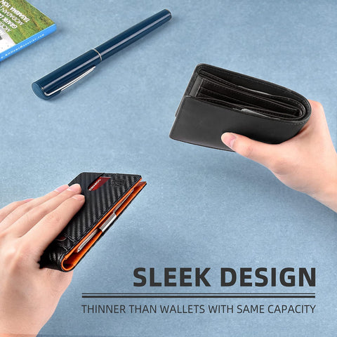 Zitahli Wallet for Men, Larger Capacity with 12 Slots RFID Blocking Slim Minimalist Bifold Front Pocket Wallet for Men with ID Window Gift Box