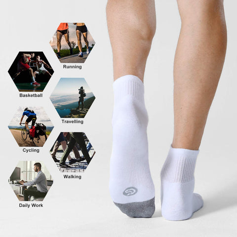CelerSport 6 Pack Men's Ankle Socks with Cushion Athletic Running Socks