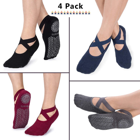 Ozaiic Non Slip Socks for Yoga Pilates Barre Fitness Hospital Socks for Women