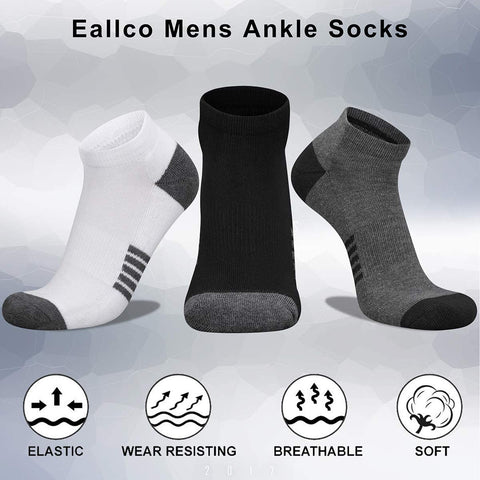 10 Pack Low Cut Athletic Cushioned Casual Socks
