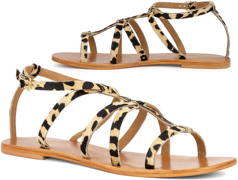 Torgeis Women's Syrene Gladiator Slingback Ankle Strap Flats Sandals, Round Open Toe, Rubber Outsole