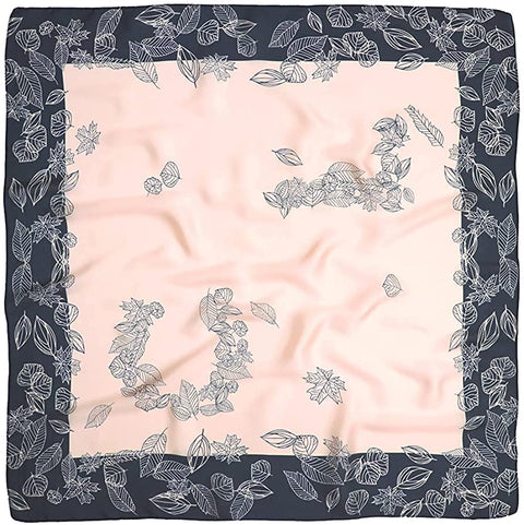 Vabovin 27.5" Silk Feeling Scarf Medium Square Satin Headscarf Fashion Pattern Hair Scarves and Wraps for Women