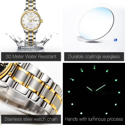 Valentines Couple Pair Quartz Waterproof Watche for men