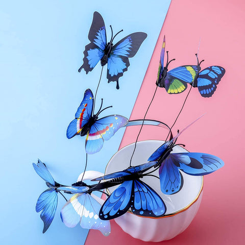 AWAYTR Girl Butterfly Fancy Fairy Headband Boho Chic Fabric Art Costume Party Tiara Crown Prop Hair Band Hoop Headband (Navy Blue-1)