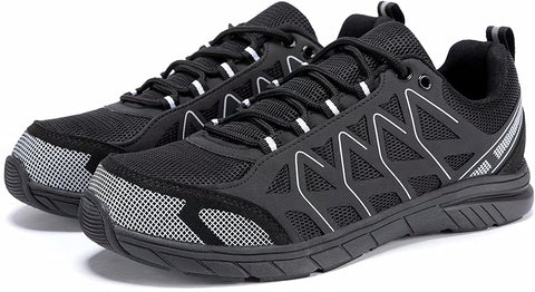 ikunka Mens Steel Toe Shoes Lightweight Work Safety Athletic Sneakers Puncture Proof Industrial & Construction Shoes