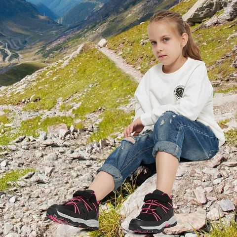 brooman Kids Hiking Boots Boys Girls Outdoor Adventure Shoes