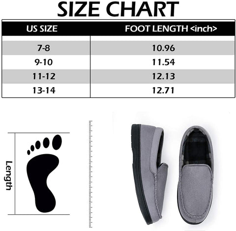 mysoft Men's House Slippers Memory Foam Classic Moccasin Slip on Shoes Anti-Slip Sole Indoor Outdoor