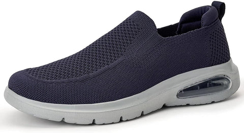konhill Men's Slip-on Loafers Mesh Walking Shoes Breathable Knit Air Cushion Sneakers