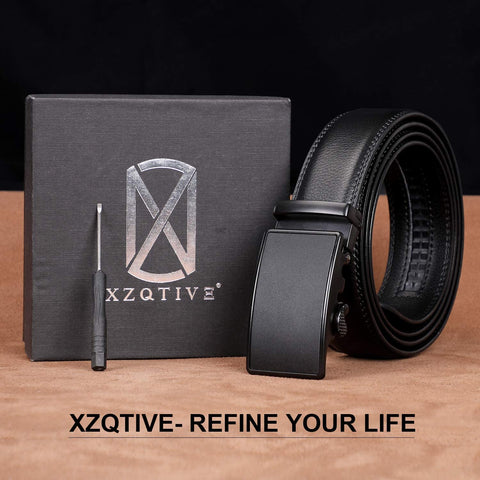 Men's Sliding Dress Belt Fashion Brown Leather Belt For Jean Rathet Leather Belts for Men