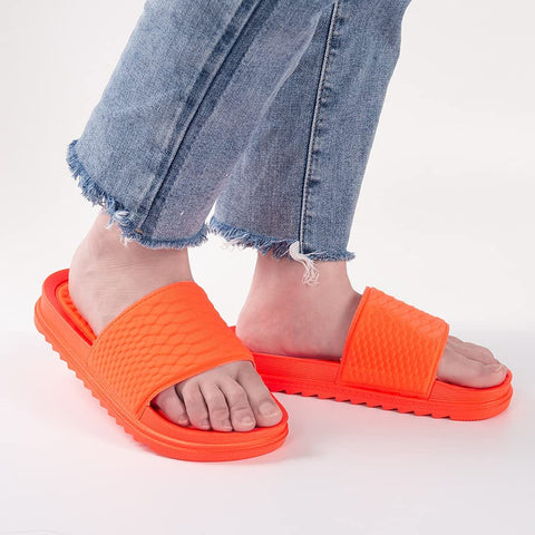 Slide Sandals for Women Summer Beach Anti-Slip Open Toe Flatform Shoes Casual Comfort Footbed Home Slippers Outdoor/Indoor