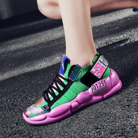 QZHIHE Womens Sneakers Slip on Casual Shoes Breathable Shiny Colorful Athletic Running Walking Shoes