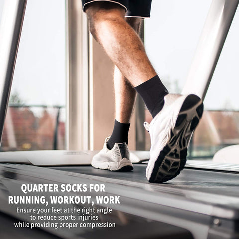 Running Ankle Socks for Men and Women (6 Pairs), Quarter Athletic Socks for Running, Cycling, Golf, Work