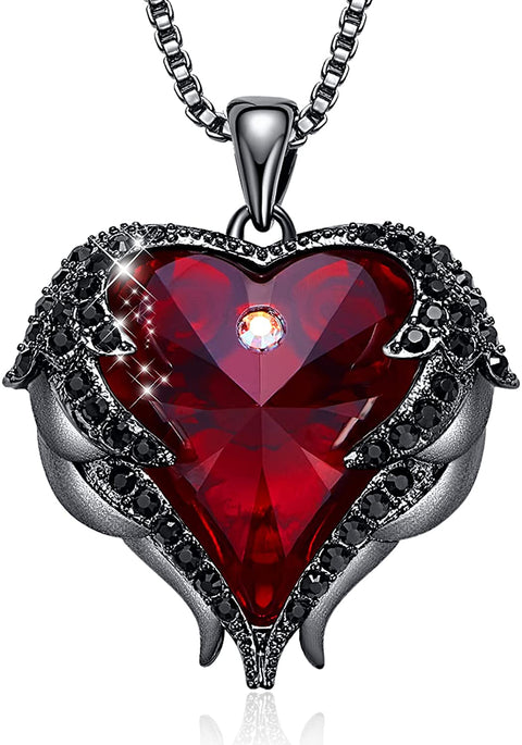 Angel Wing Love Heart Necklaces for Women