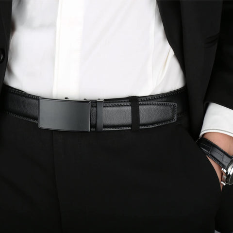 Lavemi Men's Real Leather Ratchet Dress Belt with Automatic Buckle,Elegant Gift Box