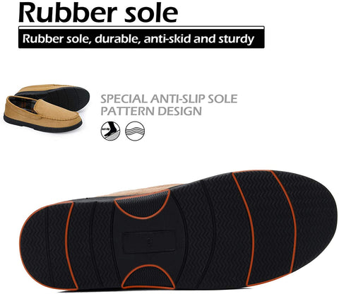 mysoft Men's House Slippers Memory Foam Classic Moccasin Slip on Shoes Anti-Slip Sole Indoor Outdoor