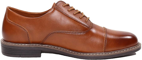 EETTARO Men's Modern Cap Toe Oxford Dress Shoes Classic Formal Business Lace Up Wingtip Shoe