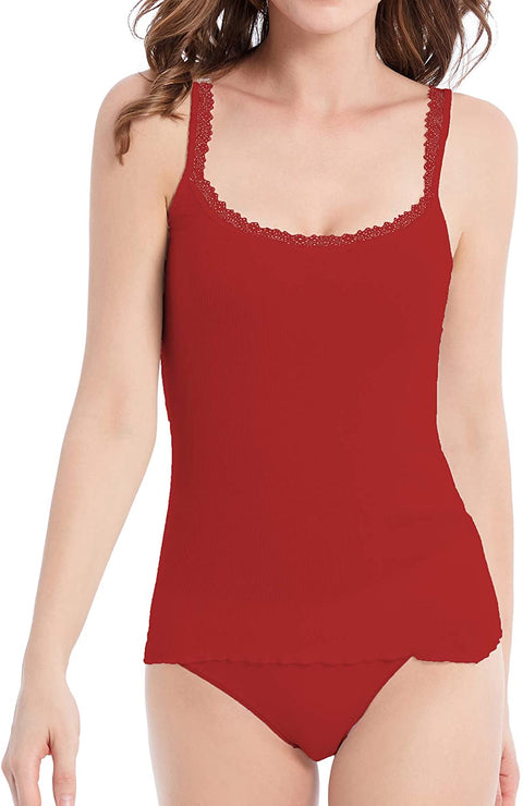 Women's 3-Pack Slim-Fit Lace Camisoles Stretchy Comfy Top Underwear