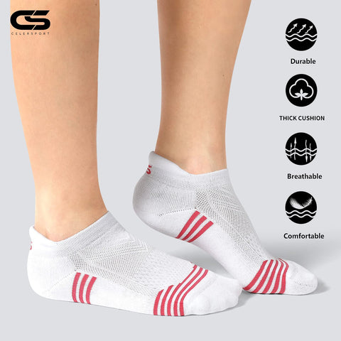 CelerSport 6 Pack Women's Ankle Running Socks Low Cut Athletic Sports Socks