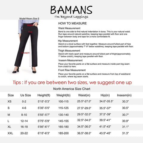 Dress Pants for Women Straight Leg Stretch Work Pants Pull-on Yoga Pants with Pockets