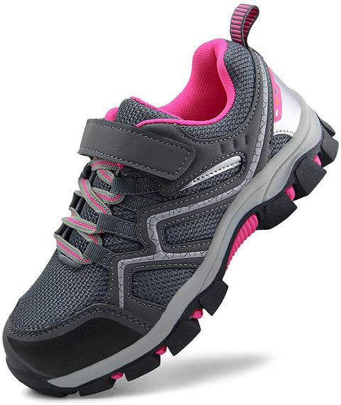 brooman Kids Outdoor Trail Hiking Shoes Boys Girls Running Shoes Sports Sneakers