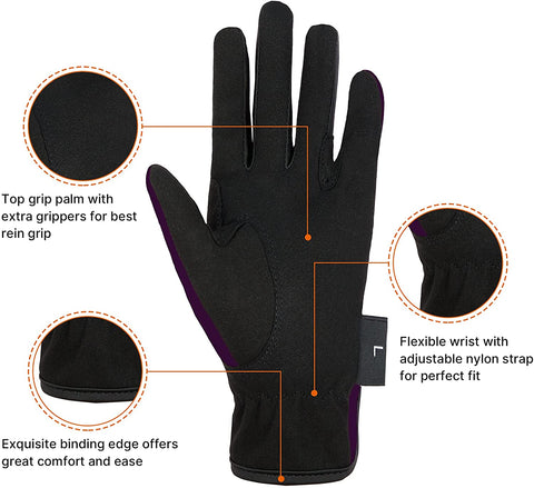 Kids Horse Riding Gloves Breathable Sport Mitts