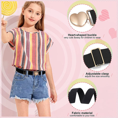 2 Pack Kids Elastic Stretch Belts Girls Belts