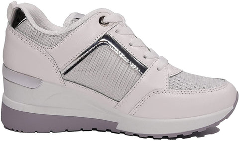 EETTARO Women's Wedge Platform Fashion Sneakers Ladies Lace Up High Heel Lightweight Walking Shoes