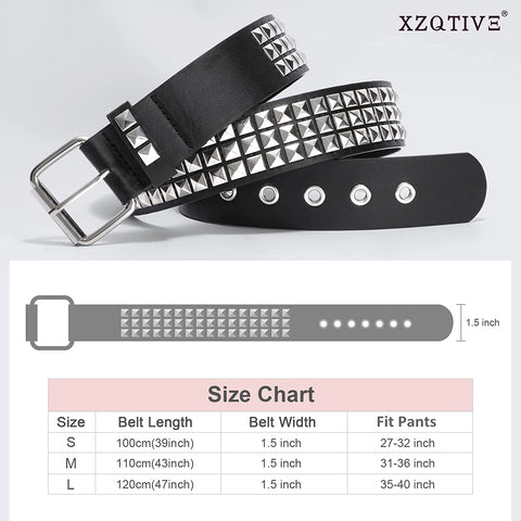 Studded Belt Metal Punk Rock Rivet Belts for Women/Men Punk Leather Belt Gothic Belt Accessories for Jeans Pants