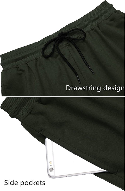 Mens 2 Pack Gym Workout Shorts Running Bodybuilding Training Drawstring Shorts