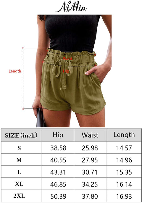 Shorts for Women Comfy Drawstring Casual Elastic Waist Pocketed Shorts Summer Beach Lightweight Short Lounge Pants