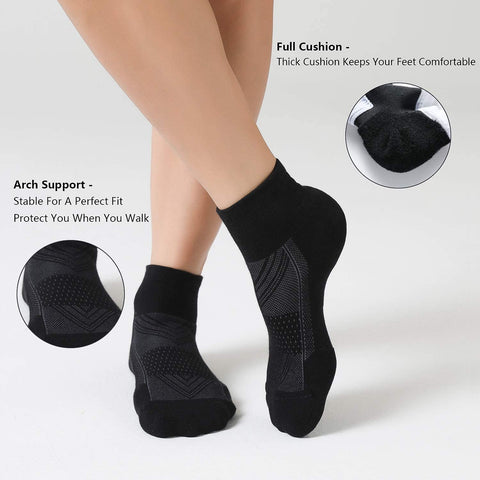 CelerSport 6 Pairs Women's Running Ankle Socks Athletic Sport Socks Cushioned
