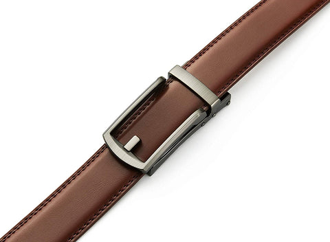 Kids Belts for Boys, Chaoren Leather Ratchet Belt 1.25" Comfort with Click Buckle, Adjustable Trim to Fit