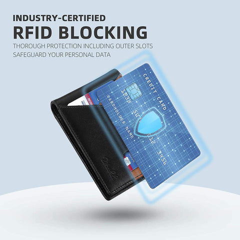 Zitahli Mens Slim RFID-blocking Bifold Wallets for Men