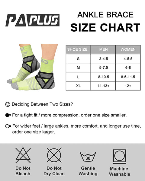 PAPLUS Ankle Brace for Women & Men with Arch and Ankle Support, Achilles Tendonitis Brace for Plantar Fasciitis and Heel Pain, X-Large(1 Pair)