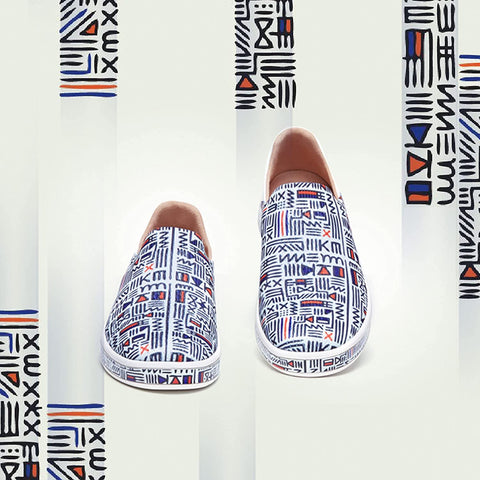 UIN Men's Fashion Sneakers Lightweight Walking Casual Loafers Slip Ons Art Painted Athletic Travel Skate Shoes Cordoba Modern Art
