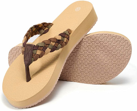 konhill Women's Flip Flops Slippers - Casual Comfortable Summer Beach Thong Sandals with Arch Support