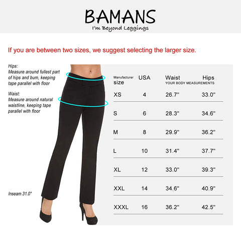 Women’s Bootcut Pull-On Dress Pants Office Business Casual Yoga Work Pants with Key Pocket Straight Leg