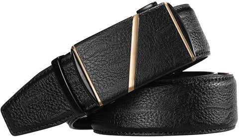 CIEORA Men's Dress Belt Genuine Leather Ratchet with Automatic Buckle,Trim to Fit