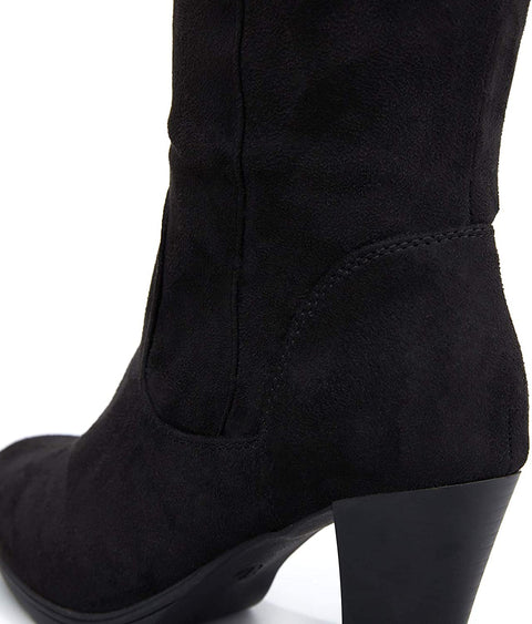 mysoft Womens Knee High Boots Wide Calf Chunky Heel Boots with Zipper