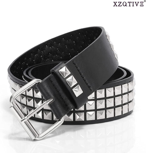 Studded Belt Metal Punk Rock Rivet Belts for Women/Men Punk Leather Belt Gothic Belt Accessories for Jeans Pants