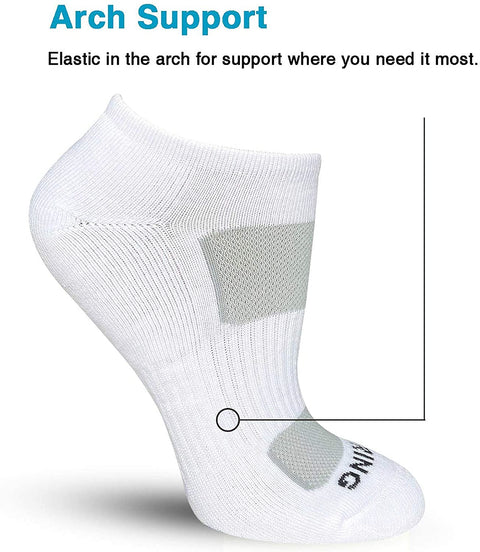 BERING Women's Athletic Low Ankle Cushioned Running Socks (6 Pairs)