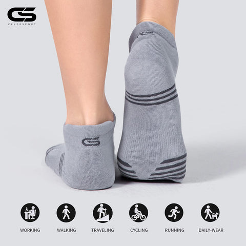 CelerSport 6 Pack Men's Ankle Running Socks Low Cut Athletic Sports Socks