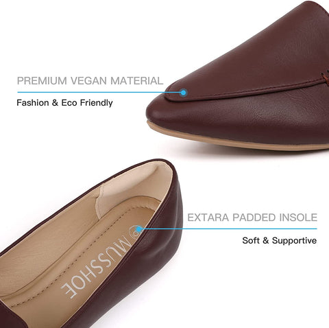 MUSSHOE Loafers for Women Comfortable Pointed Toe Women's Loafers & Slip-ons Women's Flats Flats Shoes Women