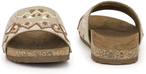 Torgeis Women's Delilah Slide Flats Sandals, Round Open Toe, Rubber Outsole