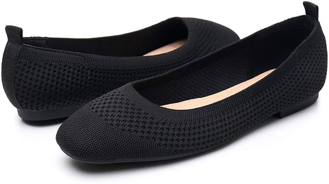 VenusCelia Women's Flexible Knit Flat Shoe