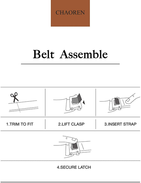 CHAOREN Ratchet Belt Replacement Strap 1 3/8”, Genuine Leather Belt Casual for 40MM Slide Click Buckle