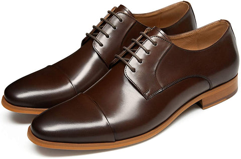 GIFENNSE Men's Dress Shoes with Cowhide Leather Oxford for Suit Formal Dress