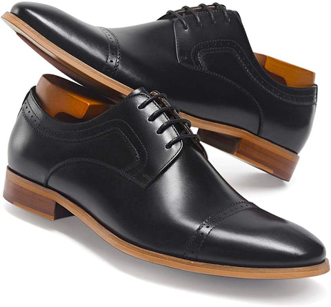 Frasoicus Men's Dress Shoes Leather Classic Lace Up Oxford Formal Shoes for Men