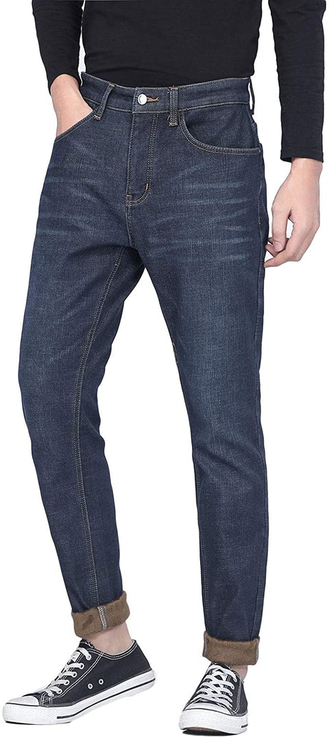 Men’s Flannel Lined Jeans Men’s Slim Fit Tapered Fleece Lined Jeans